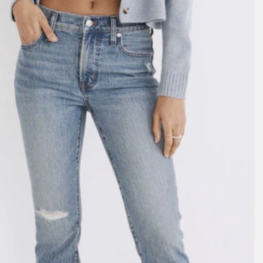 Madewell The Mid Rise Perfect Vintage Jeans Distressed Size 29 Waist